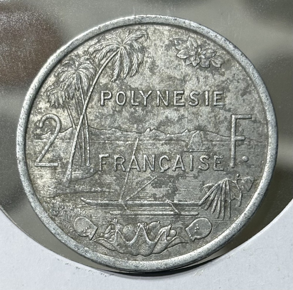 1977 French Polynesia 2 Francs Two