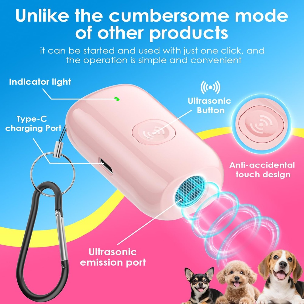 Mini ultrasonic dog bark deterrent device, effectively stops unwanted barking...