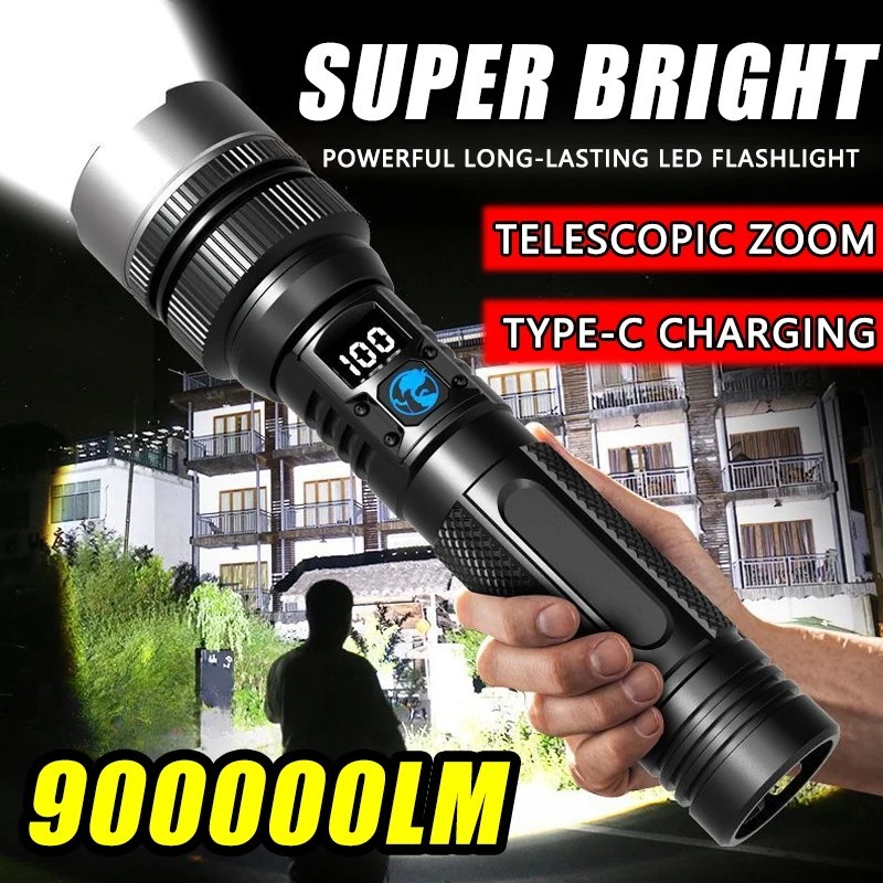 99000000 Lumen Super Bright LED Tactical Flashlight Rechargeable Work LED Lights