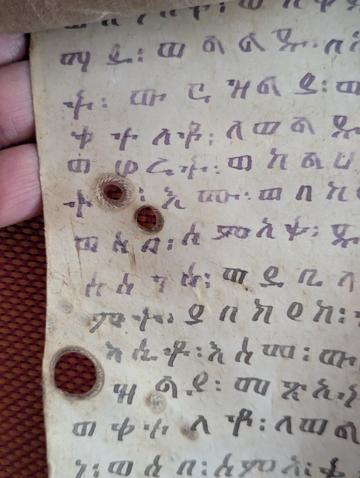 Antique Ethiopian Amulet Manuscript Scroll Handwritten Magical Prayer Protection