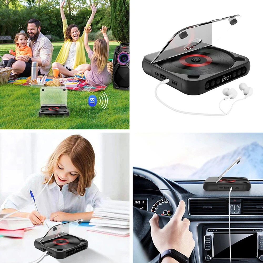 Portable CD Player Personal CD Players with Bluetooth Rechargeable S...
