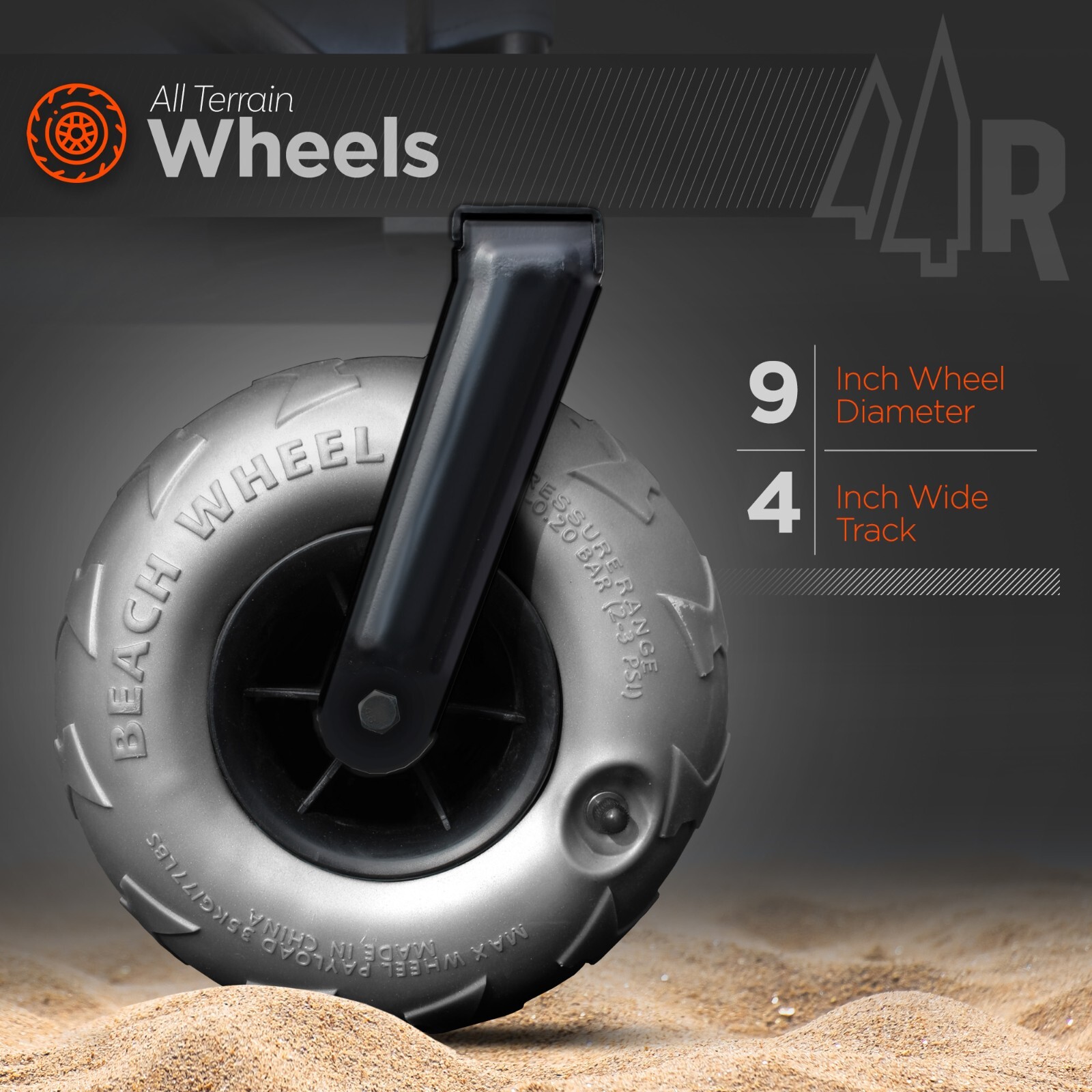 Beach Wagon With Big Wheels For Sand, Collapsible Folding Beach Cart