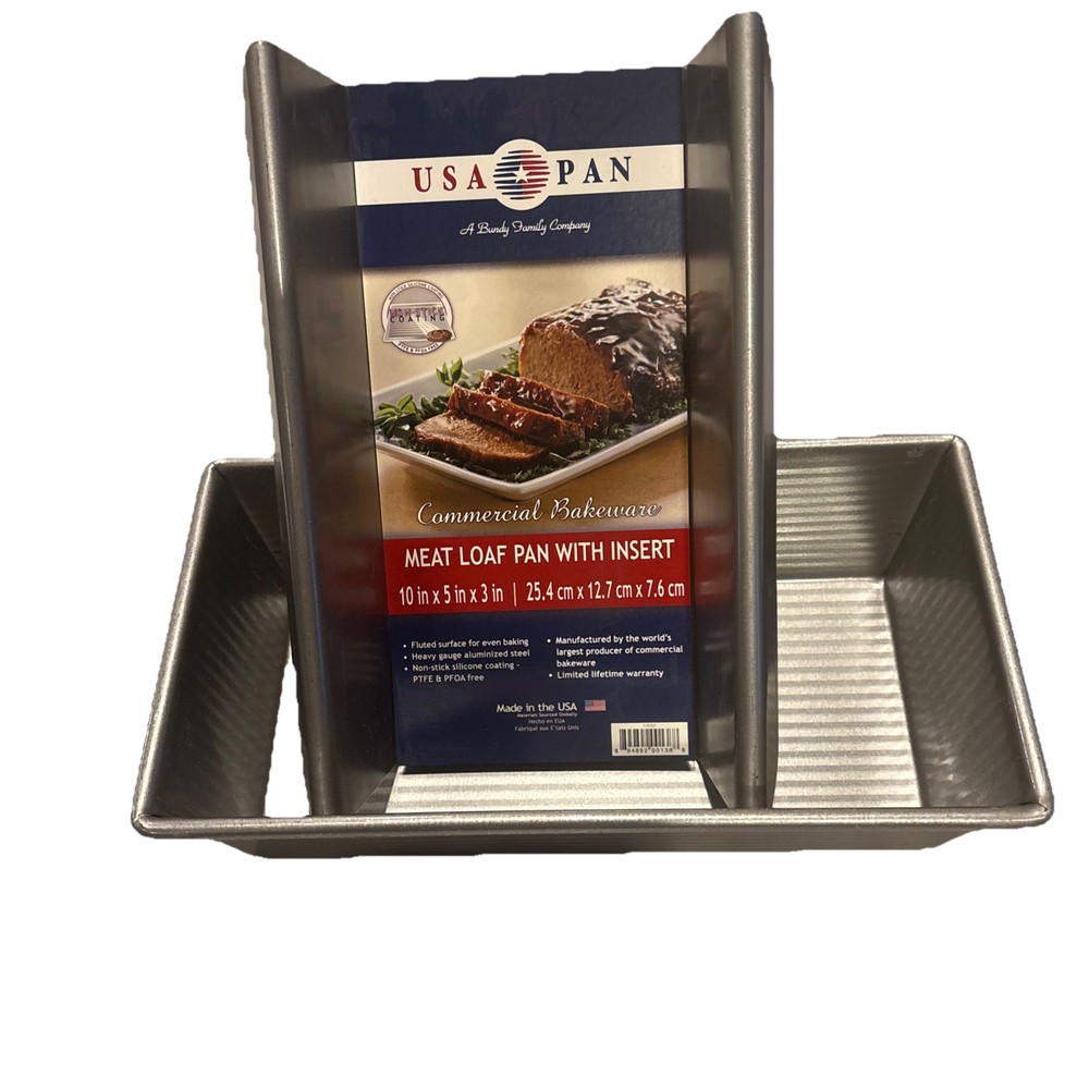 USA Pan Bakeware Aluminized Steel Meat Loaf Pan with Insert