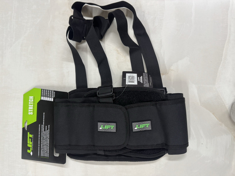 Black, Medium, 34"-40" Lifting Support Weight Belt, Elastic back support by LIFT