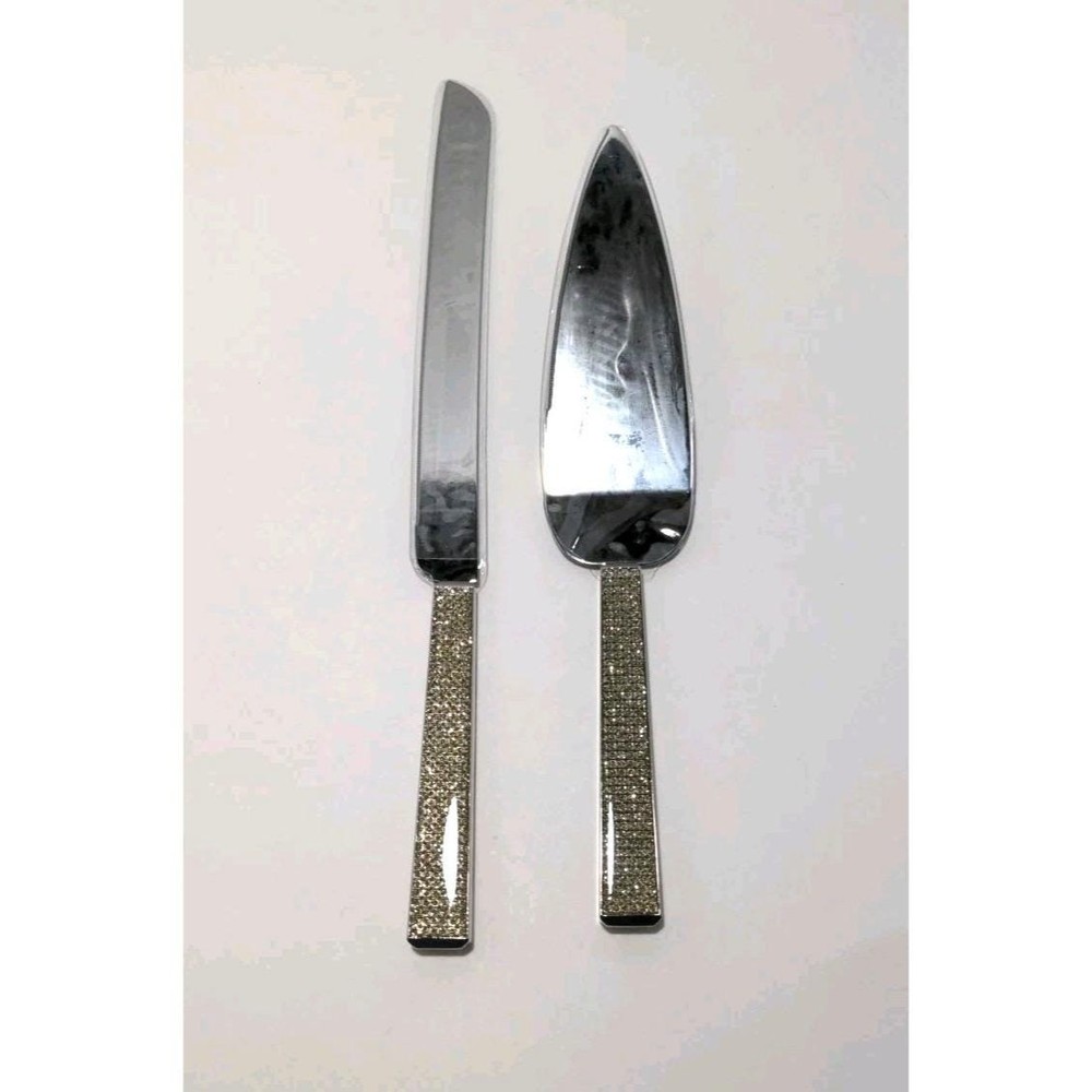 Glitter Diamond Wedding Cake Knife Server Set Rhinestone Handle