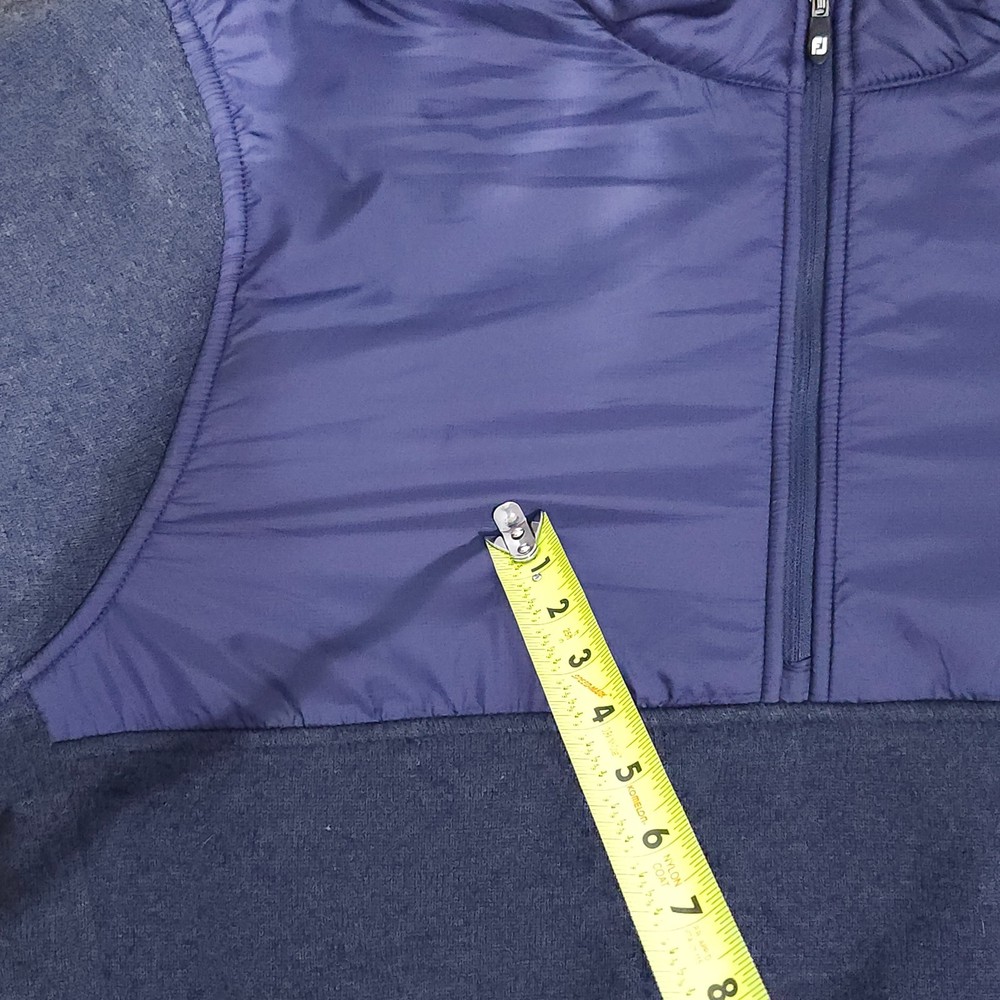 Footjoy Heather Yoke 1/2 Pullover Mens Large Navy Blue Golf Performance Midlayer
