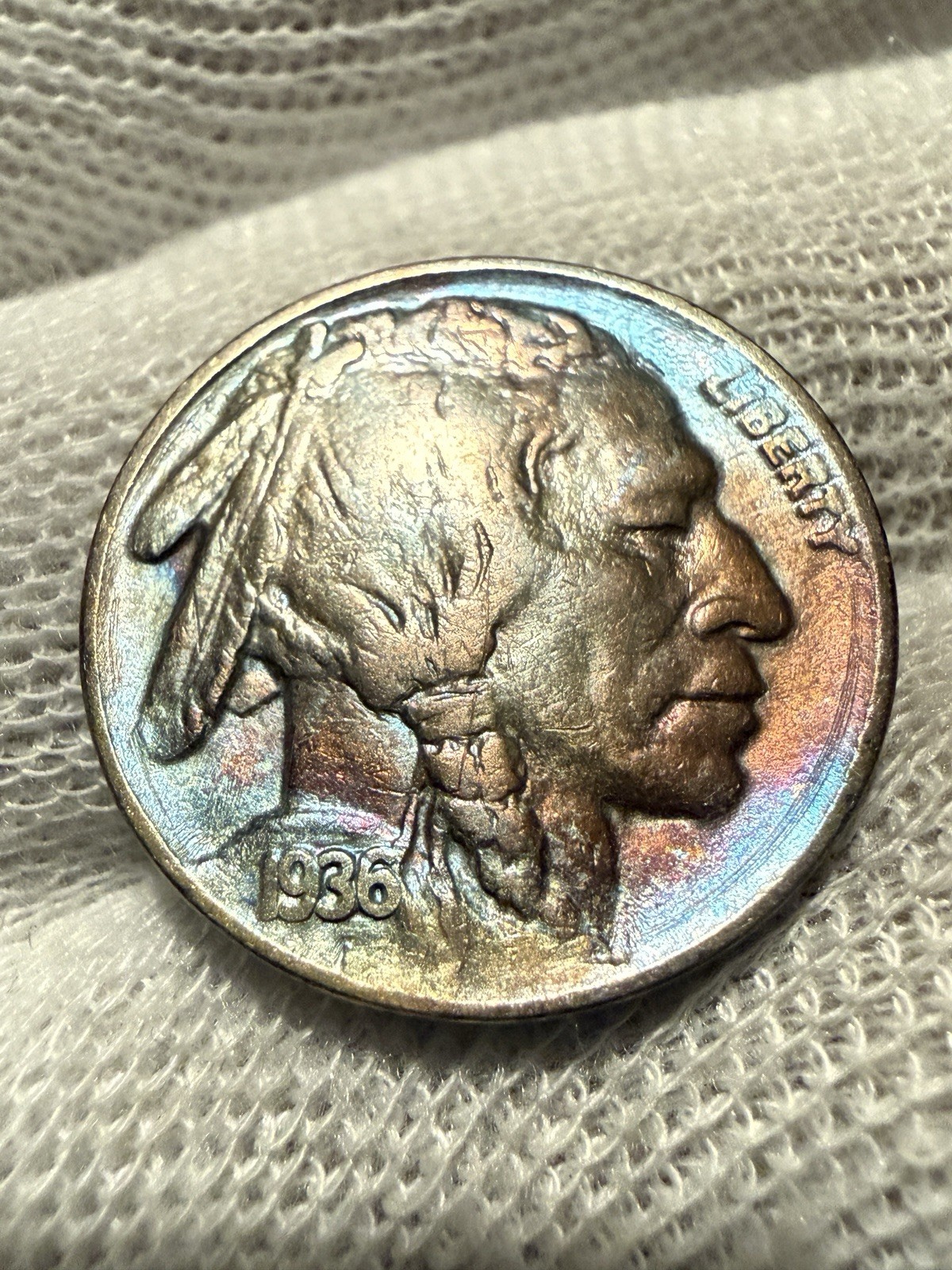 1936 5C Buffalo Nickel Lovely Dual Sided Peripheral Tone