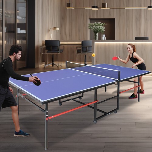 Professional 8FT Foldable Ping Pong Table for Indoor & Outdoor Use - Mid-Size