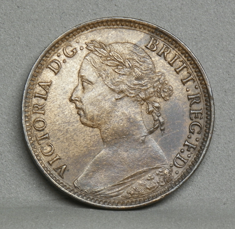 GREAT BRITAIN 1884 Farthing, KM.753 Uncirculated.