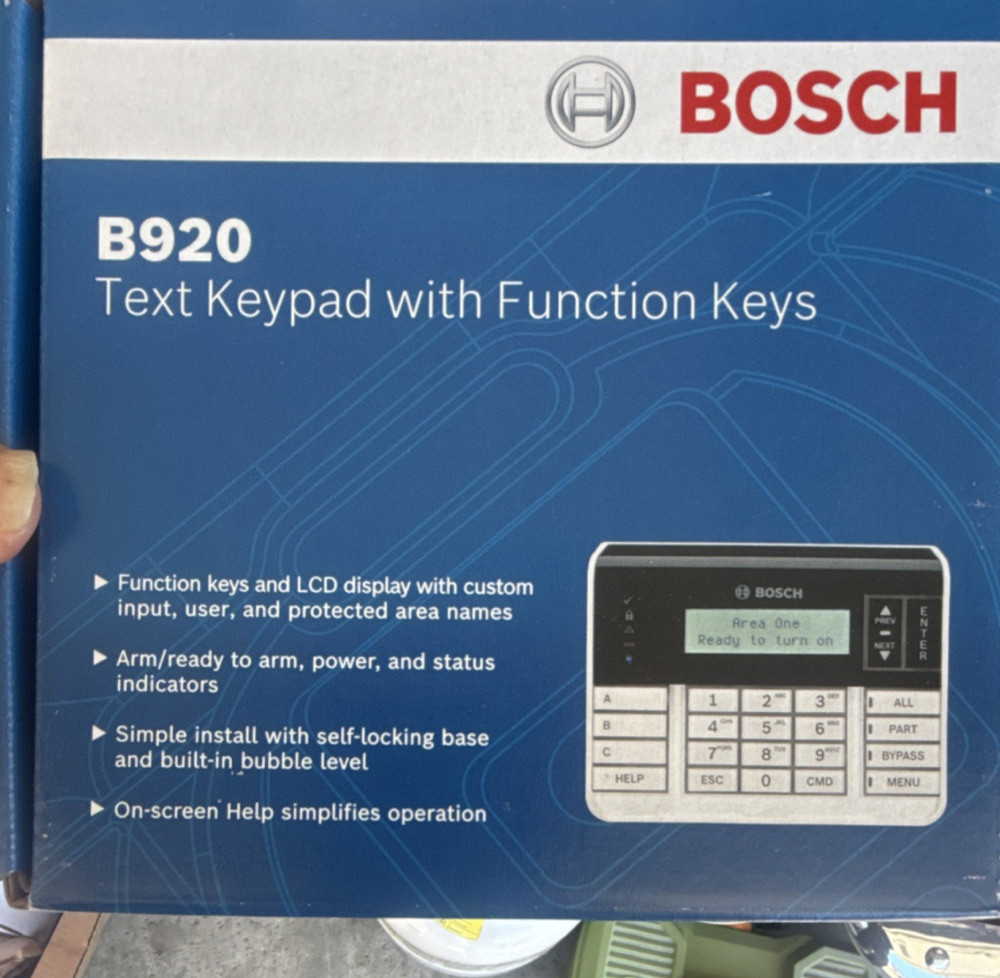 Bosch B920 Control Panel & Keypad Text Keypad Function Keys MPN F01U385668
