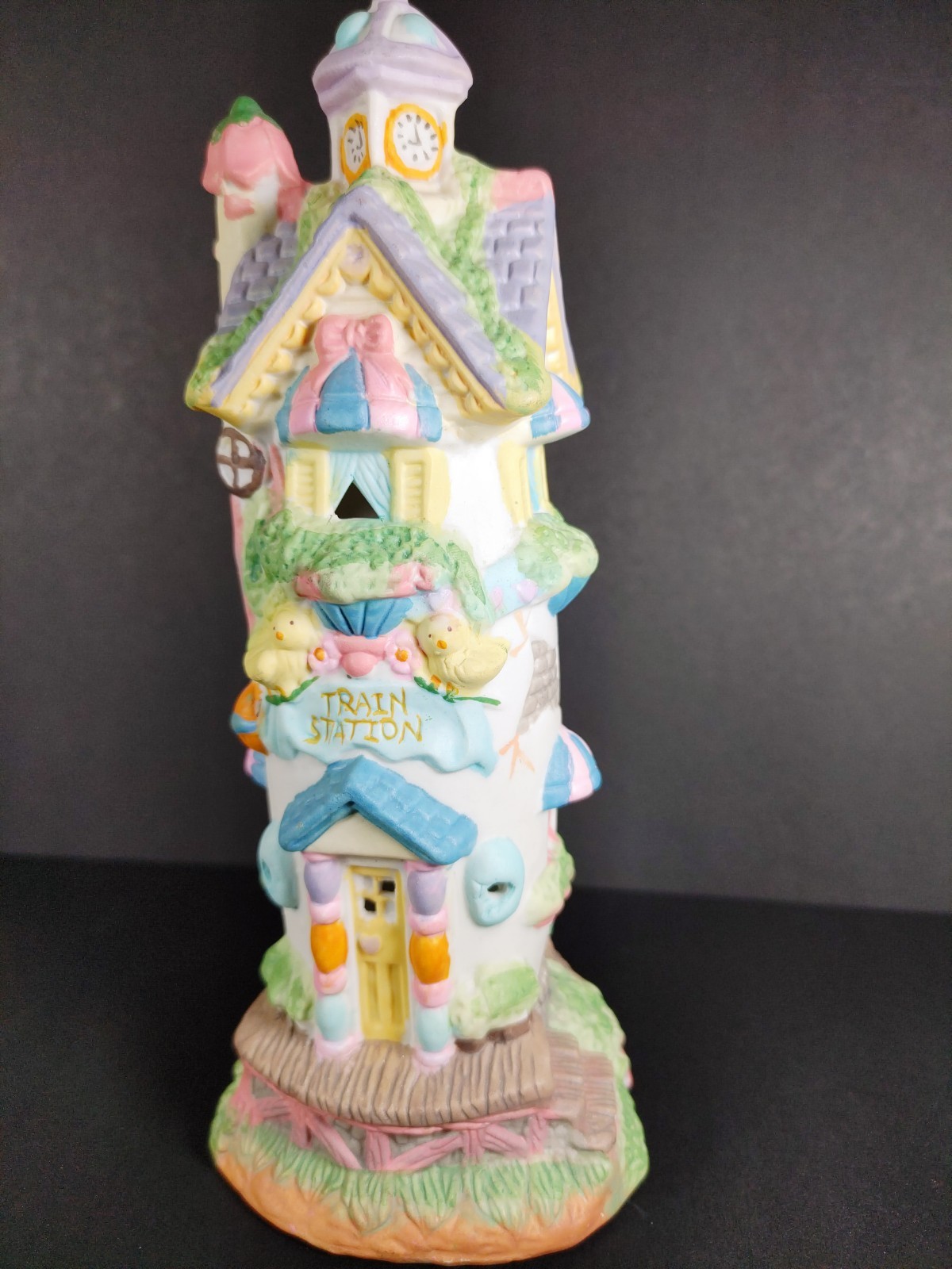 Cottontale Cottages Vintage 1995 Porcelain House Ceramic Train Station Tower