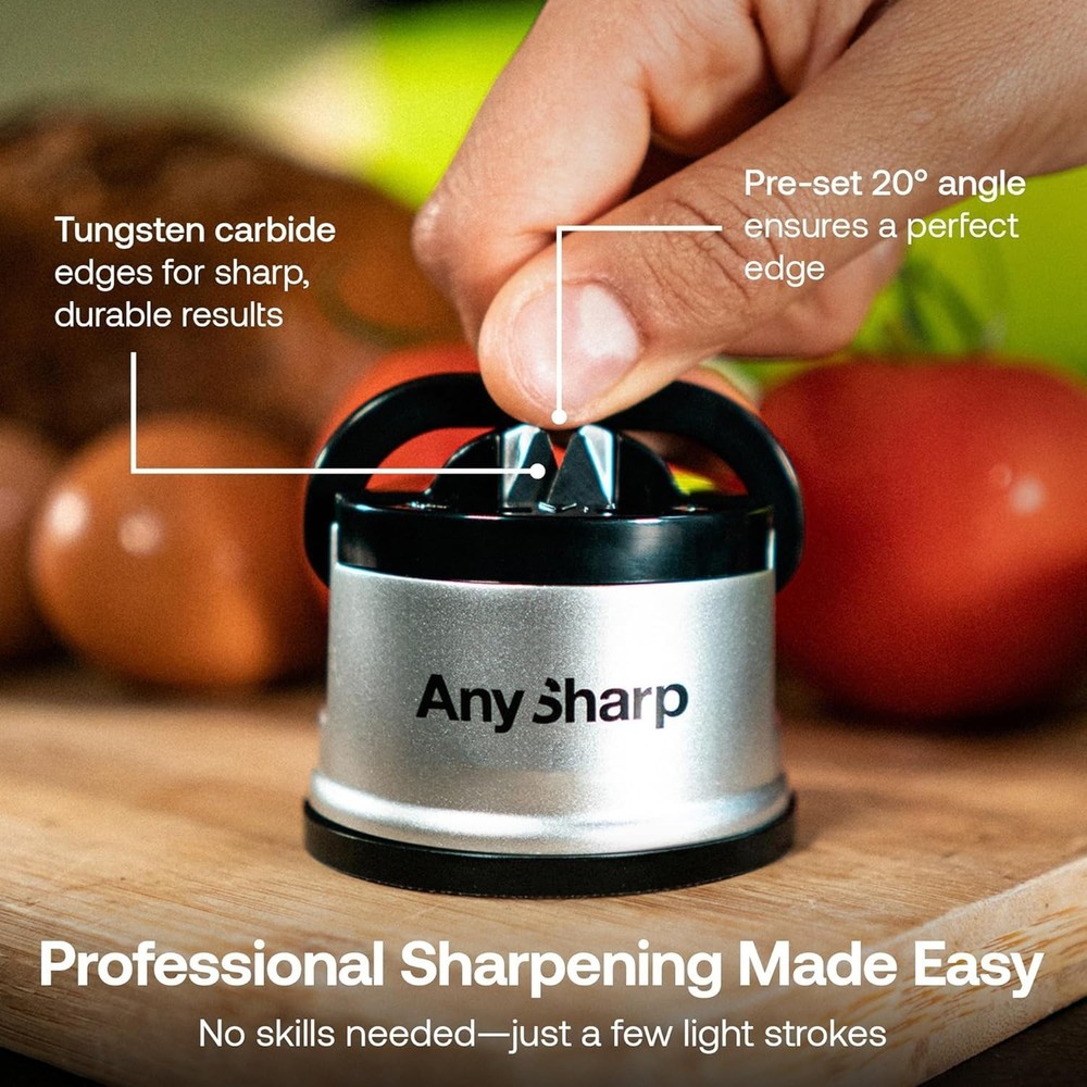 GLOBAL Easy Knife Sharpener - Hands-Free, PowerGrip Suction, Razor-Sharp Results