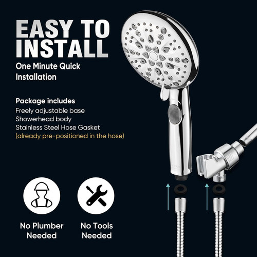 Cobbe Shower Head, 9 Functions High Standard model, ‎‎1. Premium Chrome