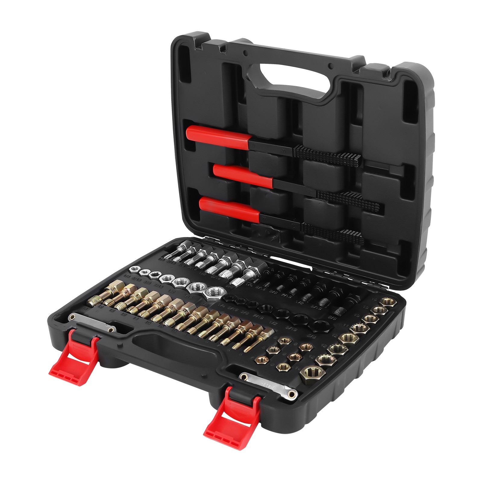 61PCS Thread Chaser Set UNC UNF Metric Thread Restorer Tool Rethreading