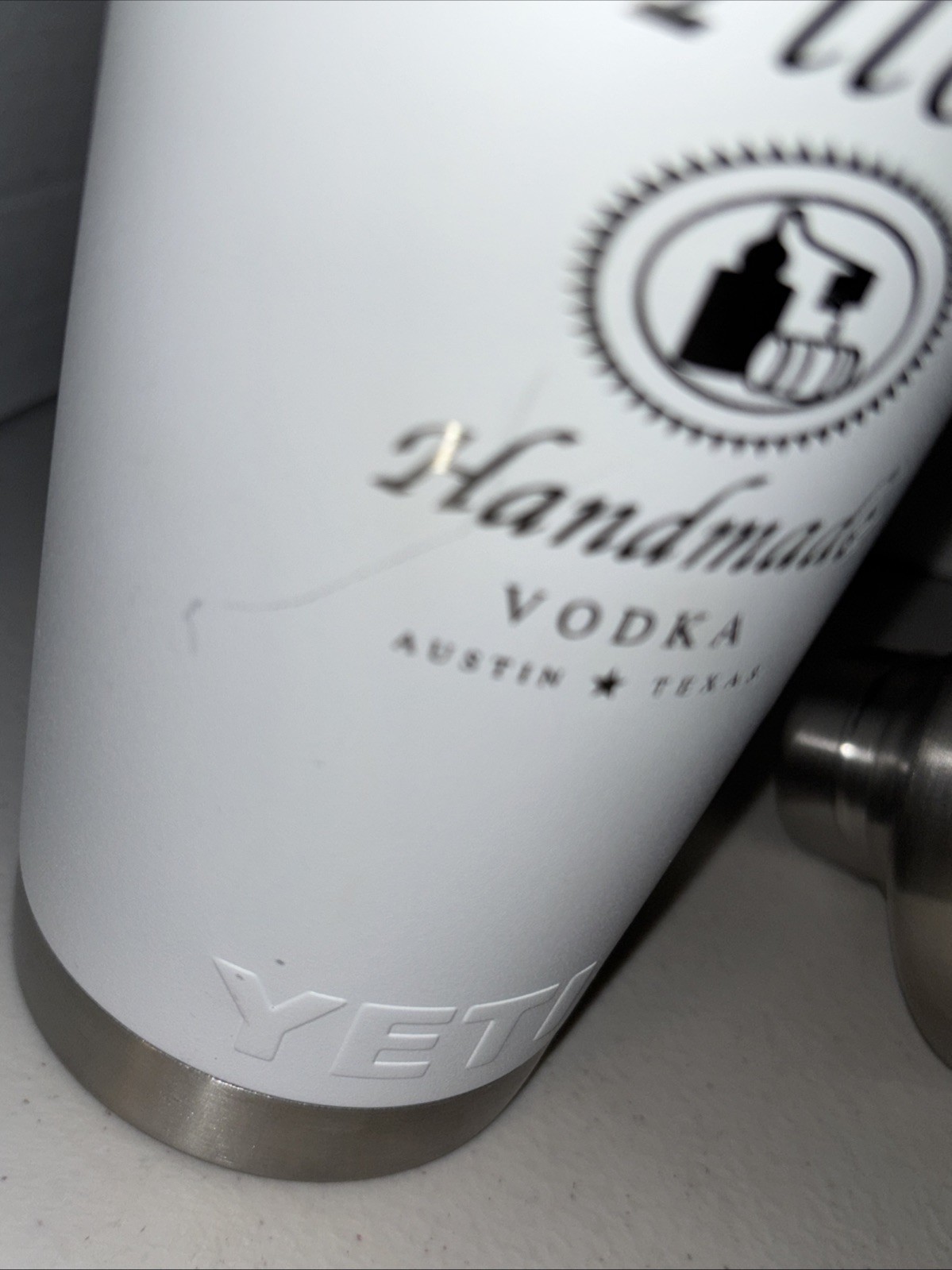 YETI 20oz Rambler Cocktail Shaker White Barware Tito’s Logo