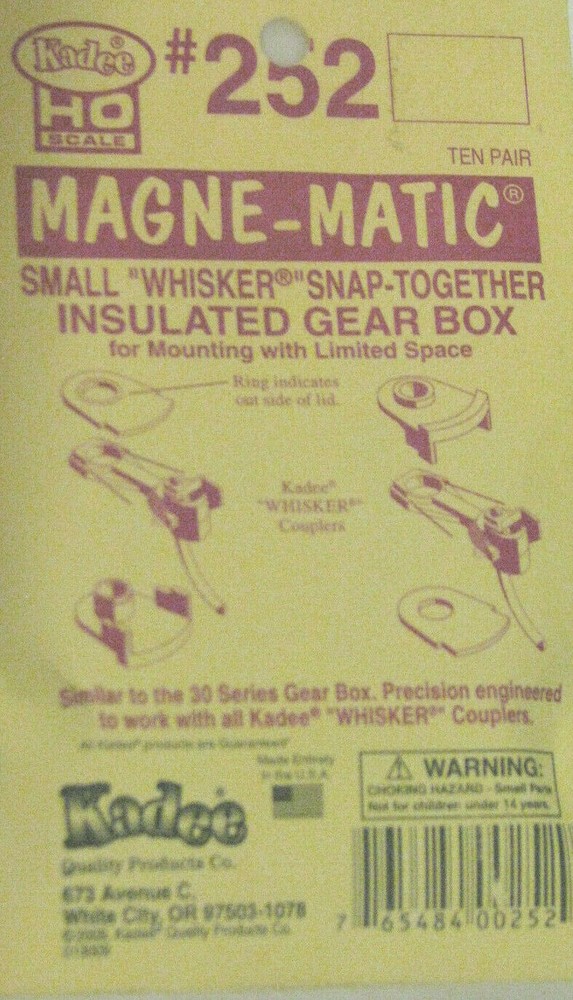 Kadee HO #252 Small Snap-Together Draft Gear Box -- 10 Pair
