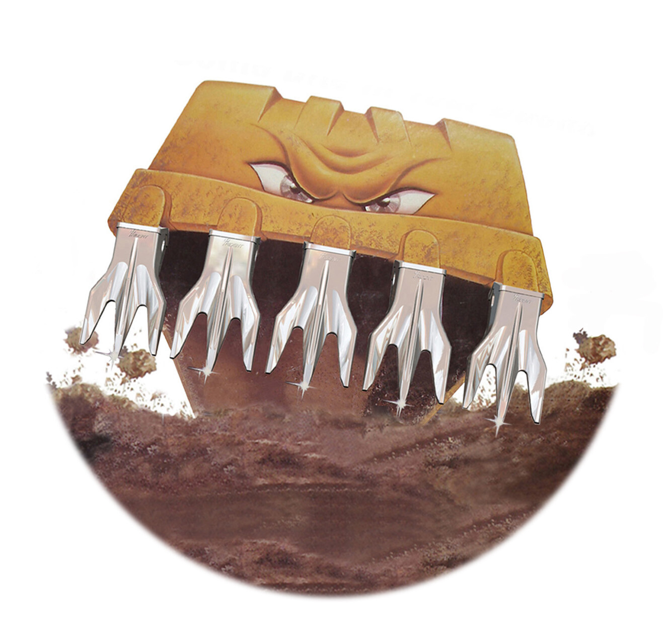 6737325 TR3 Triple Tiger Trident Bobcat Style Bucket Teeth (5 Pack) by H&L Tooth