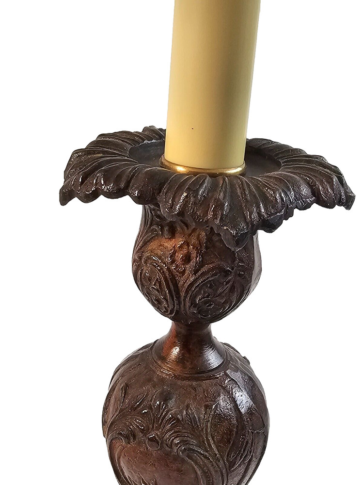 Vintage Single Solid Bronze Casting Lamp