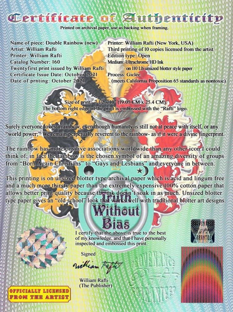 Blotter art Double Rainbow Rafti