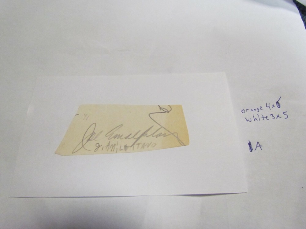 Joe Amalfitano autographed Cut/Index Card
