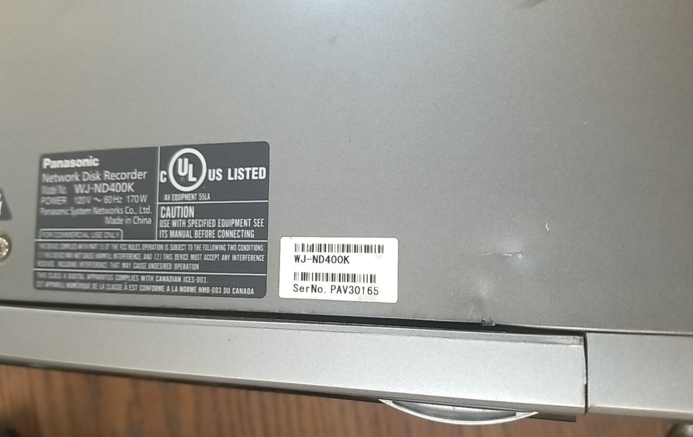 PANASONIC WJ-ND400K Network Disk Recorder. *READ⬇️*