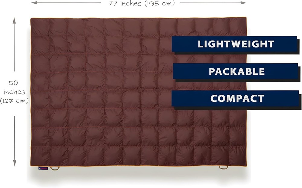Down Camping Blanket - Puffy, Packable, Lightweight and Warm | Ideal for Outd...