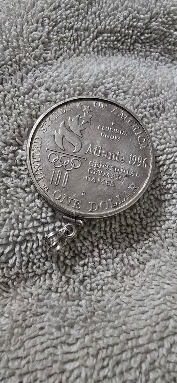 1996 D Atlanta Olympics Tennis Proof Commemorative 90% Silver Dollar Pendanr