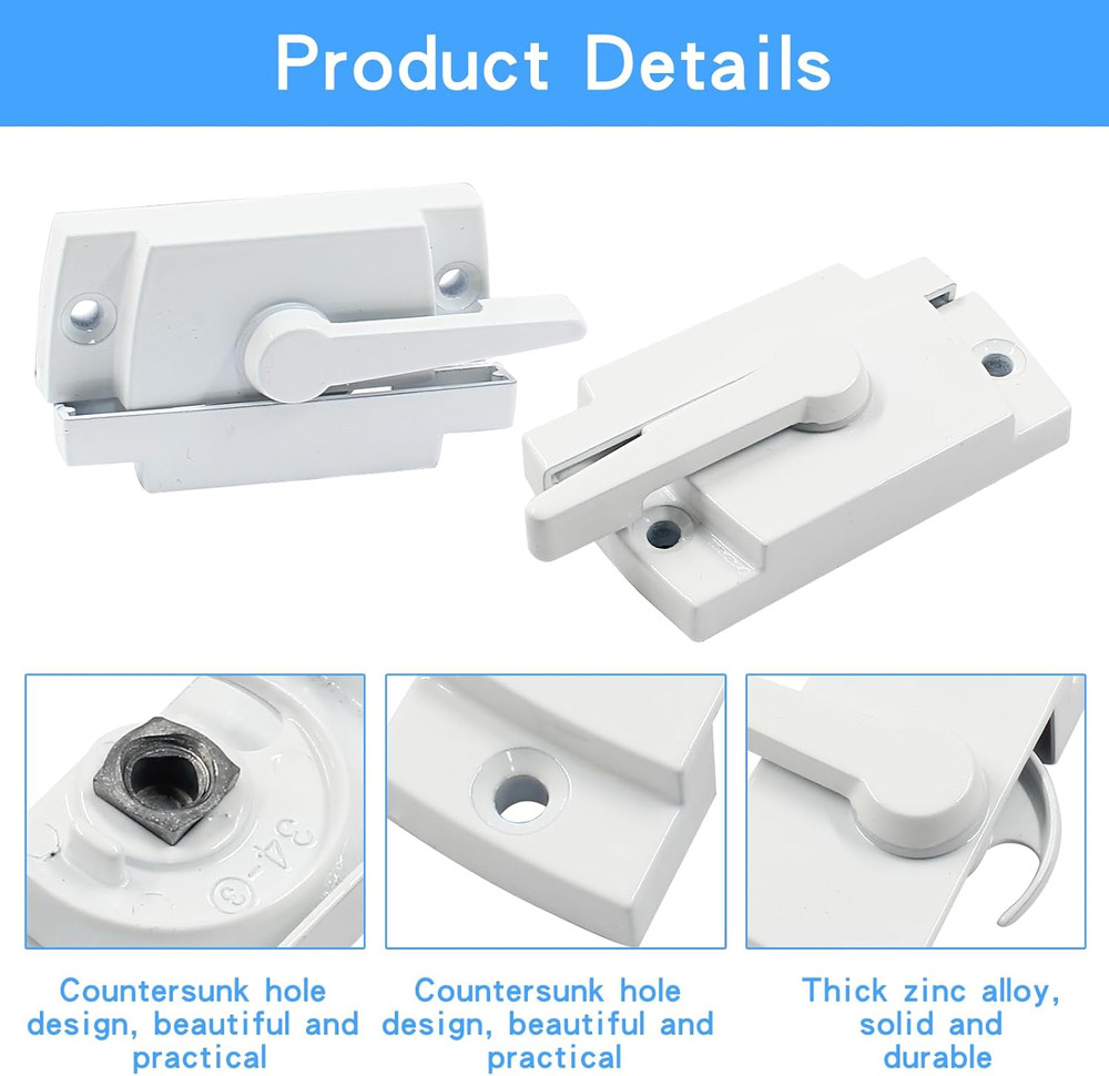 2 Pcs Sliding Window Sash Locks and Keeper Cam Action Window Locks Replacement f
