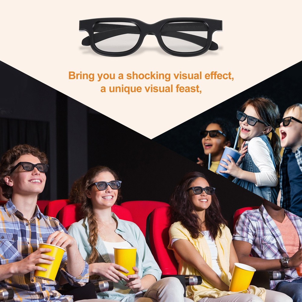 Polarized 3D Viewing Glasses, Passive Circular 3D Glasses,Black