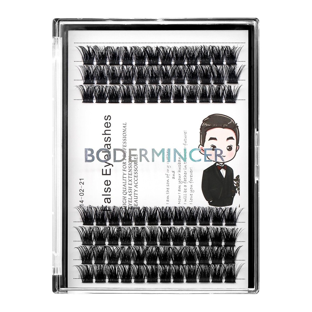Bodermincer 84 Clusters D Curl Wide Cluster False 1 count (Pack of 84), Black