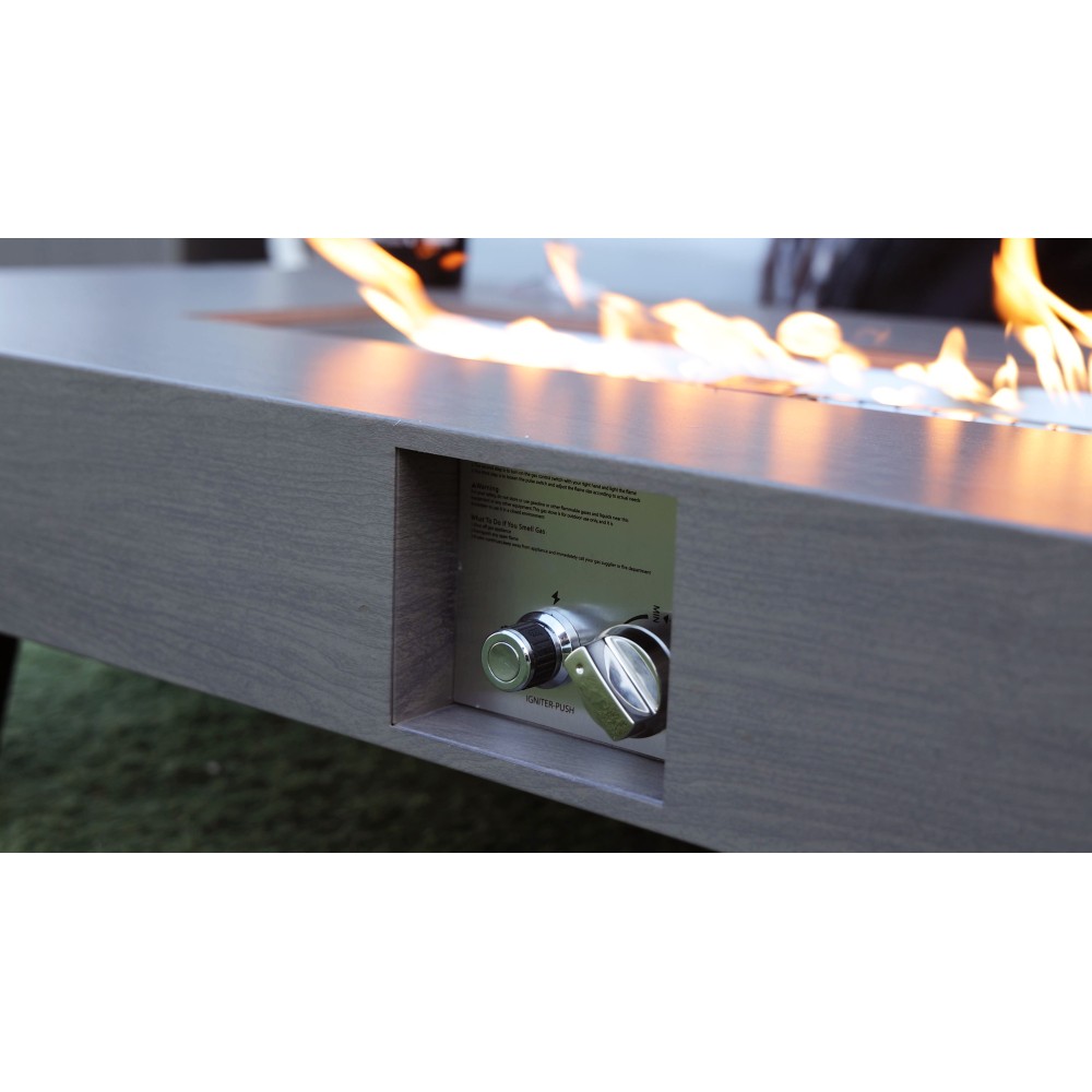 54" Rectangular Propane Fire Pit Table 50K BTU Low-Profile Modern Patio Heater