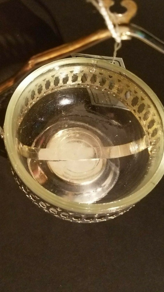 NEW IN BOX Jam Dish Leonard Silver Silver Plated & Crystal Ladle (MISSING SPOON)