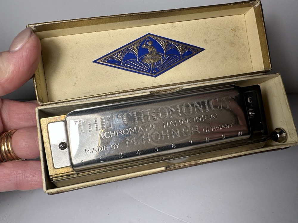 Vintage M. Hohner “The Chromonica” Chromatic Harmonica Germany Boxed