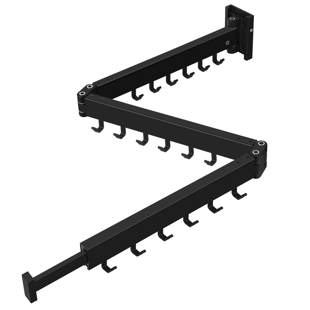 Clothes Drying Rack Wall Mounted, Retractable Collapsible(Tri-Fold) Space Sav...