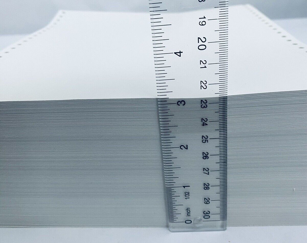 600 + Pages Vintage Computer Printer Paper Continuous Dot Matrix Printer White