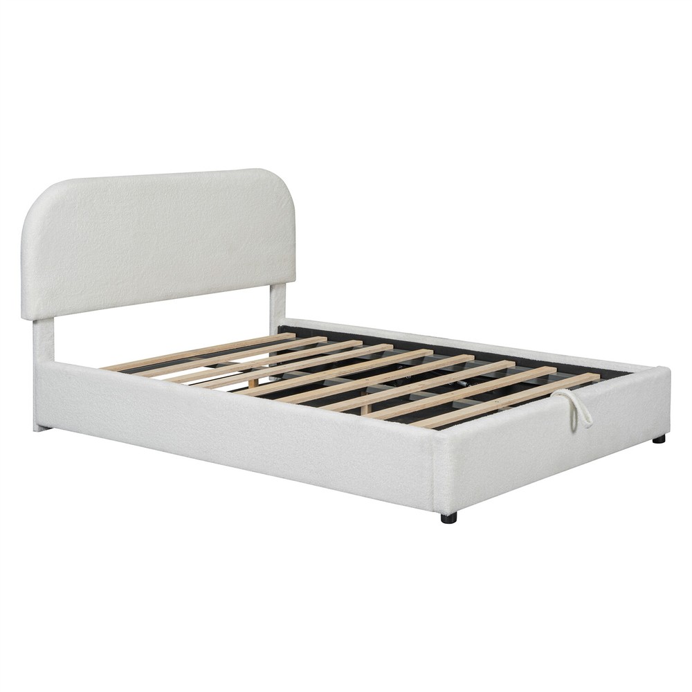 Full/Queen Size Upholstered Platform Bed w/ Hydraulic Storage System US