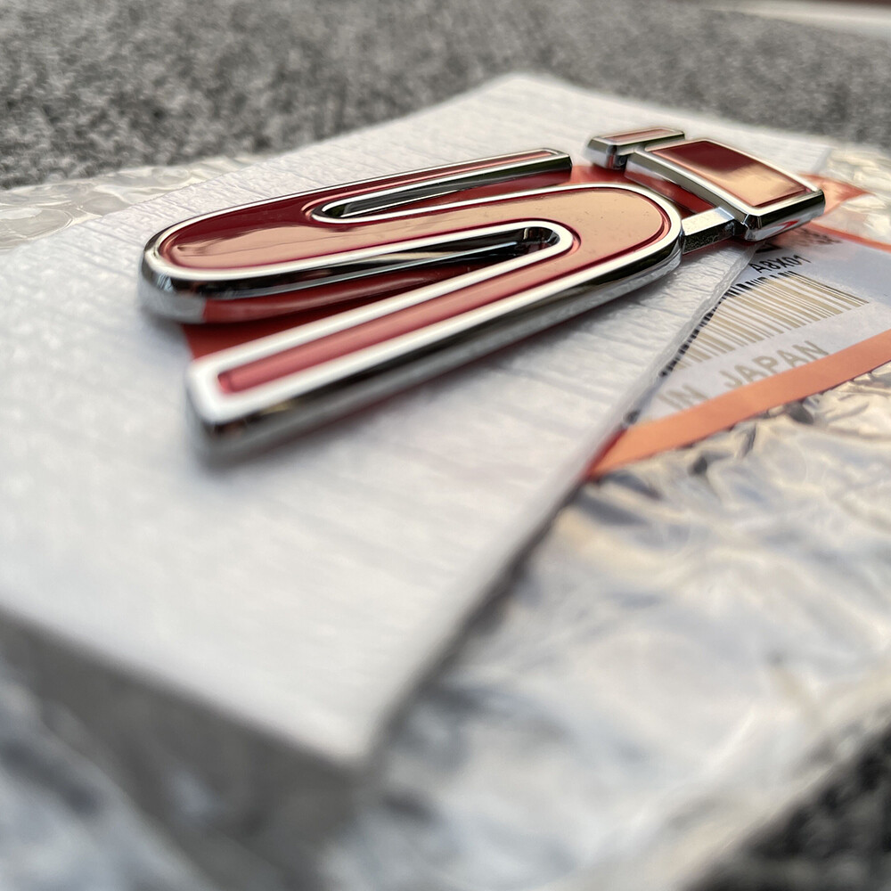 GENUINE OEM Red Si Emblem For honda civic 2Dr 4Dr Trunk Rear Badge Sticker Decal