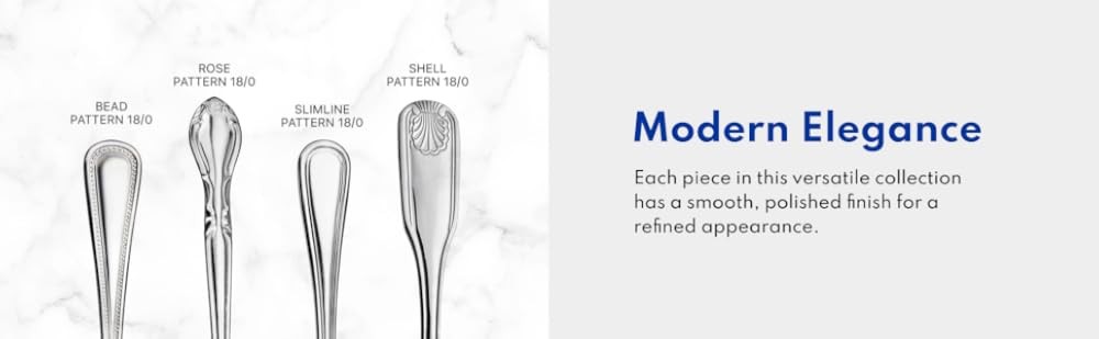 58628 Rose Pattern, 18/0 Stainl Steel, Dinner