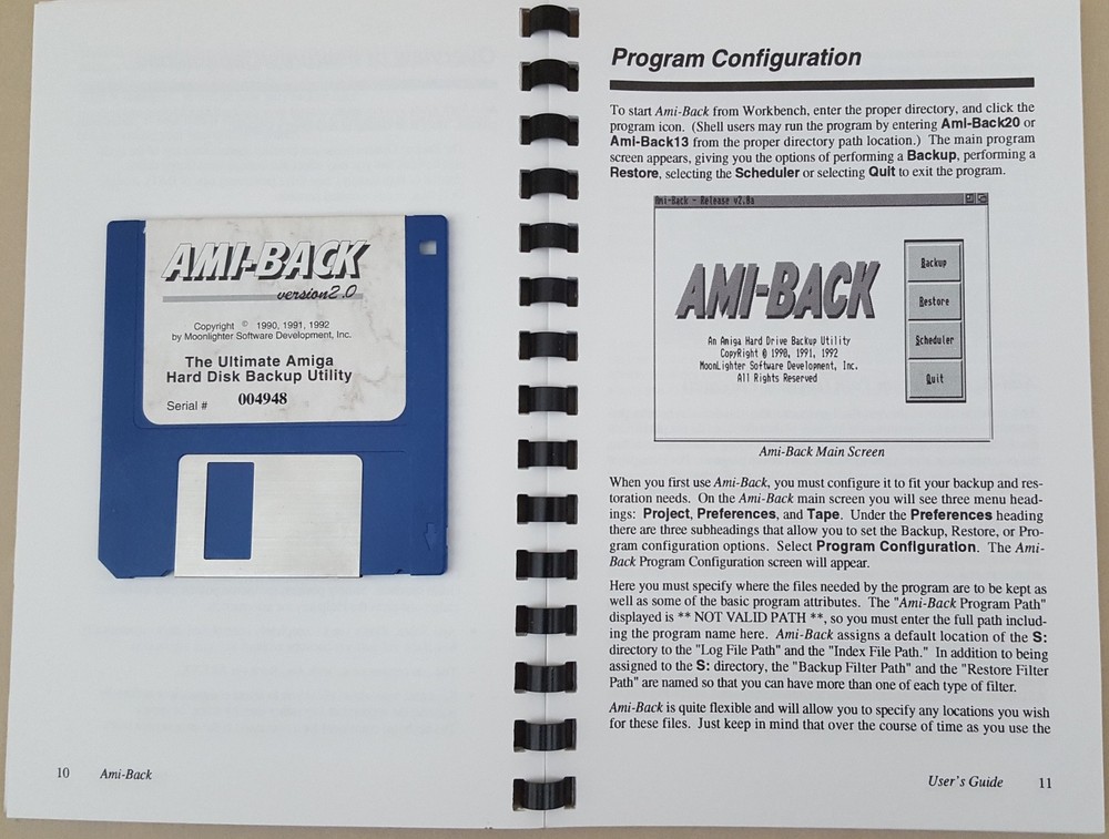 AMI-BACK v2.0f - Ultimate Hard Disk Backup Utility ©1992 for Commodore Amiga