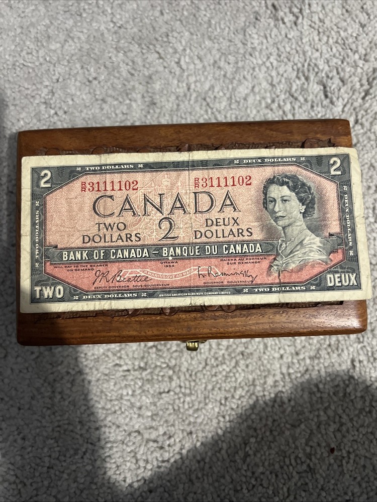1954 - Canada Two Dollar Bill - $2 Canadian Note , The Queen, 1 Note