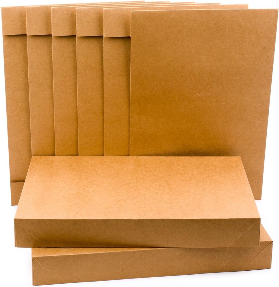 Hallmark Medium Gift Boxes with Lids (5 Shirt Boxes, Kraft) for Brown