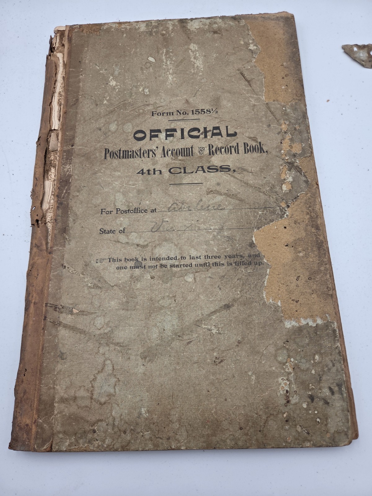 (4) Antique Postmasters Account Record Book 4th Class Abilene Virginia 1899-1906