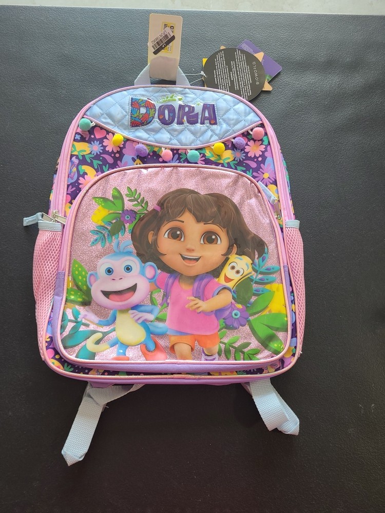 Dora Kids Backpack Purple Boots Map Explorer