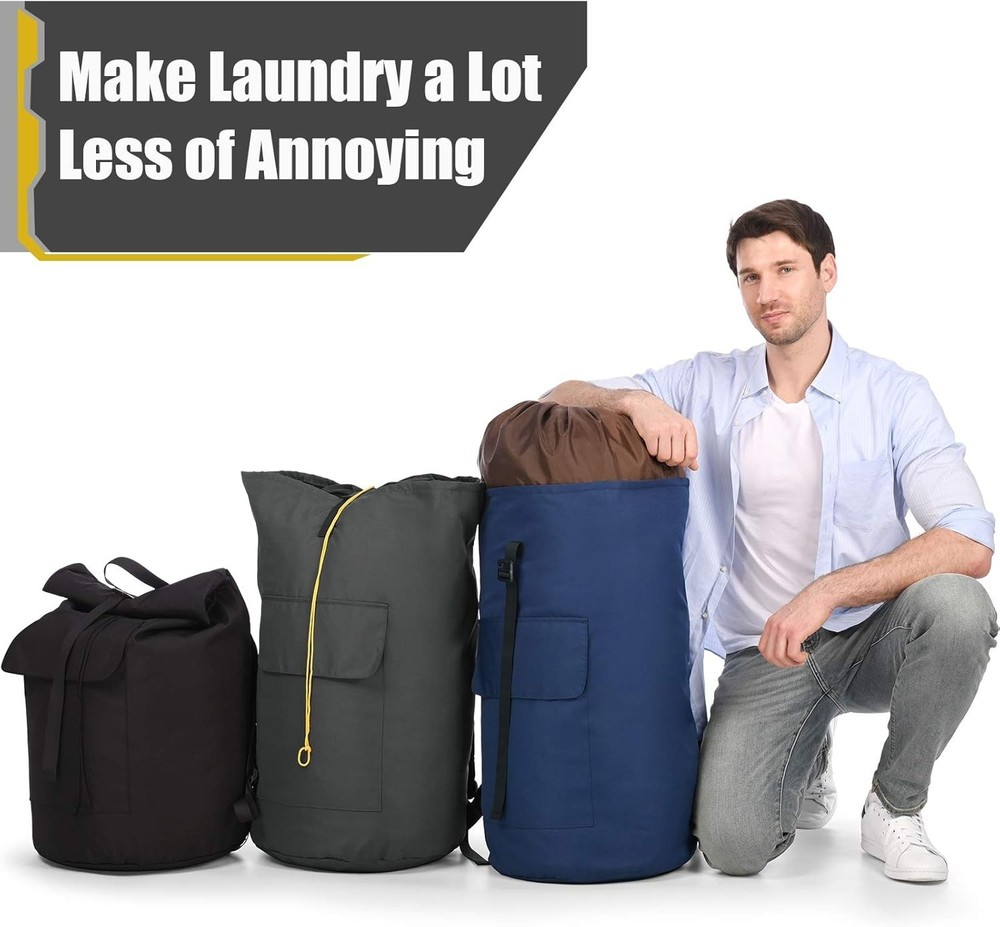 115L Extra Large Laundry Hamper Backpack with Padded Straps - Versatile & Sturdy