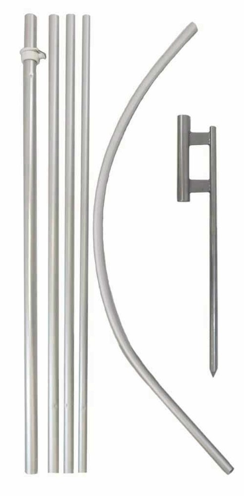 16ft Windless Pole Swooper Pole Full Curve Flag Pole Kit with Ground Spike