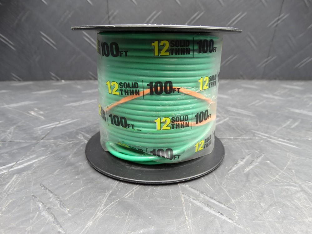 Southwire 100 ft. 12 Gauge Green Solid Copper THHN Wire