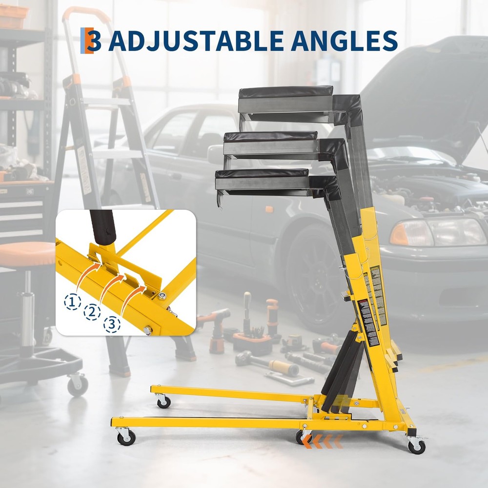 Automotive Topside Creeper Adjustable Height w/ 6 Wheels Engine Movable Ladder
