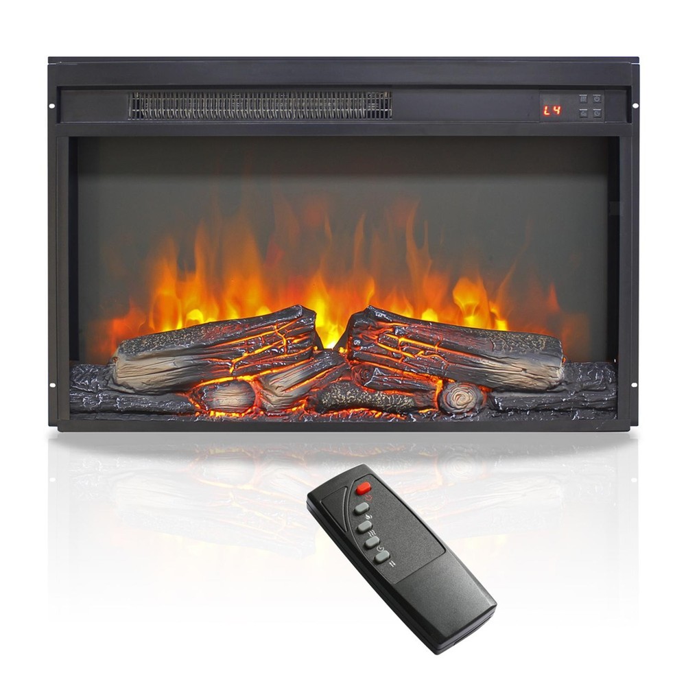 26-Inch Electric Fireplace Insert: Thin Design, Realistic ,
