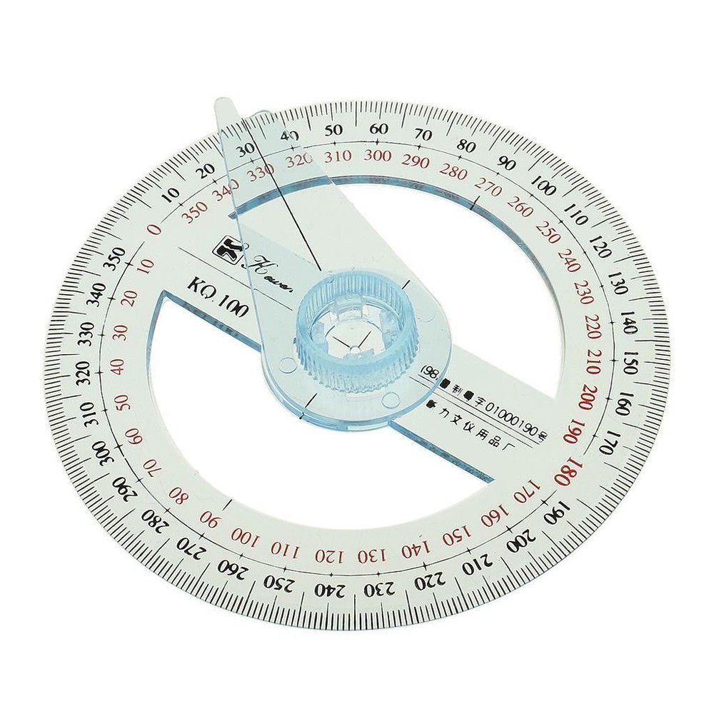 360 Degree Angle Measure 100mm Diameter Protractor Swing Arm