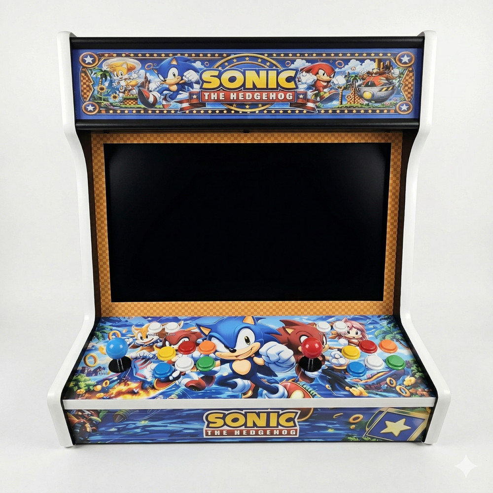 DIY Arcade Cabinet Kit, Bartop, Wall Mountable, Sonic Theme - 2 Player Machine